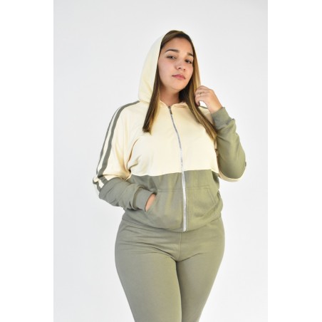 CASACA BLEND CREMA/VERDE