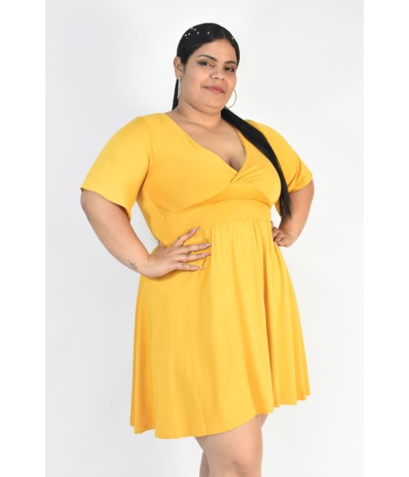 VESTIDO MARGARITA MOSTAZA