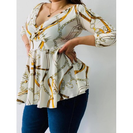 BLUSA GAVIOTA BLANCO DORADO
