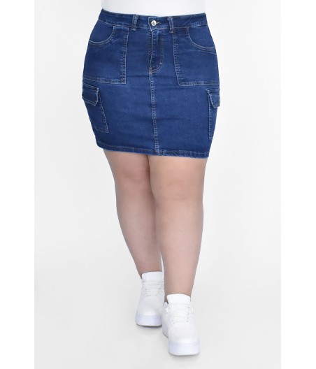 FALDA JEAN CARGO